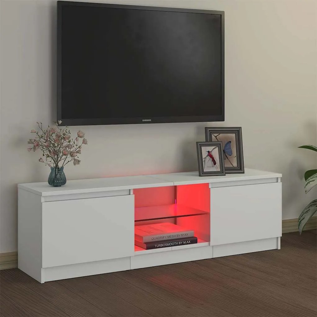 vidaXL Έπιπλο Τηλεόρασης με LED Λευκό 120 x 30 x 36 εκ.