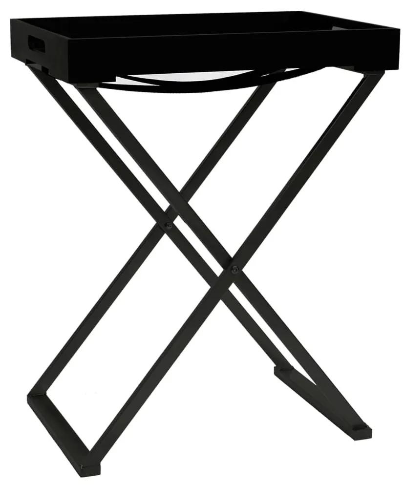 Τραπέζι Πτυσσόμενο Μαύρο 48 x 34 x 61 εκ. από MDF - Μαύρο
