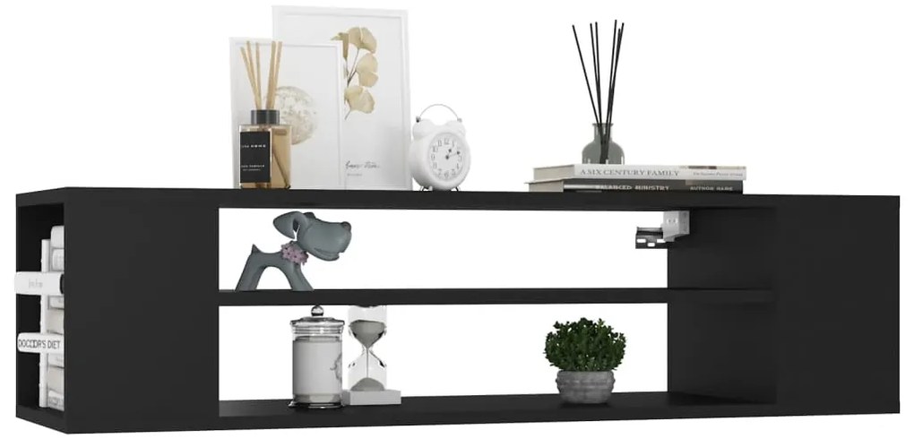vidaXL Έπιπλο Τηλεόρασης Κρεμαστό Μαύρο 100 x 30 x 26,5 εκ Επεξ. Ξύλο