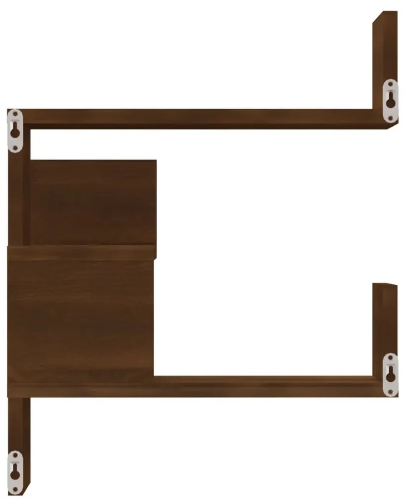 vidaXL Γωνιακή Ραφιέρα Τοίχου Καφέ Δρυς 40x40x50 εκ Επεξεργασμένο Ξύλο