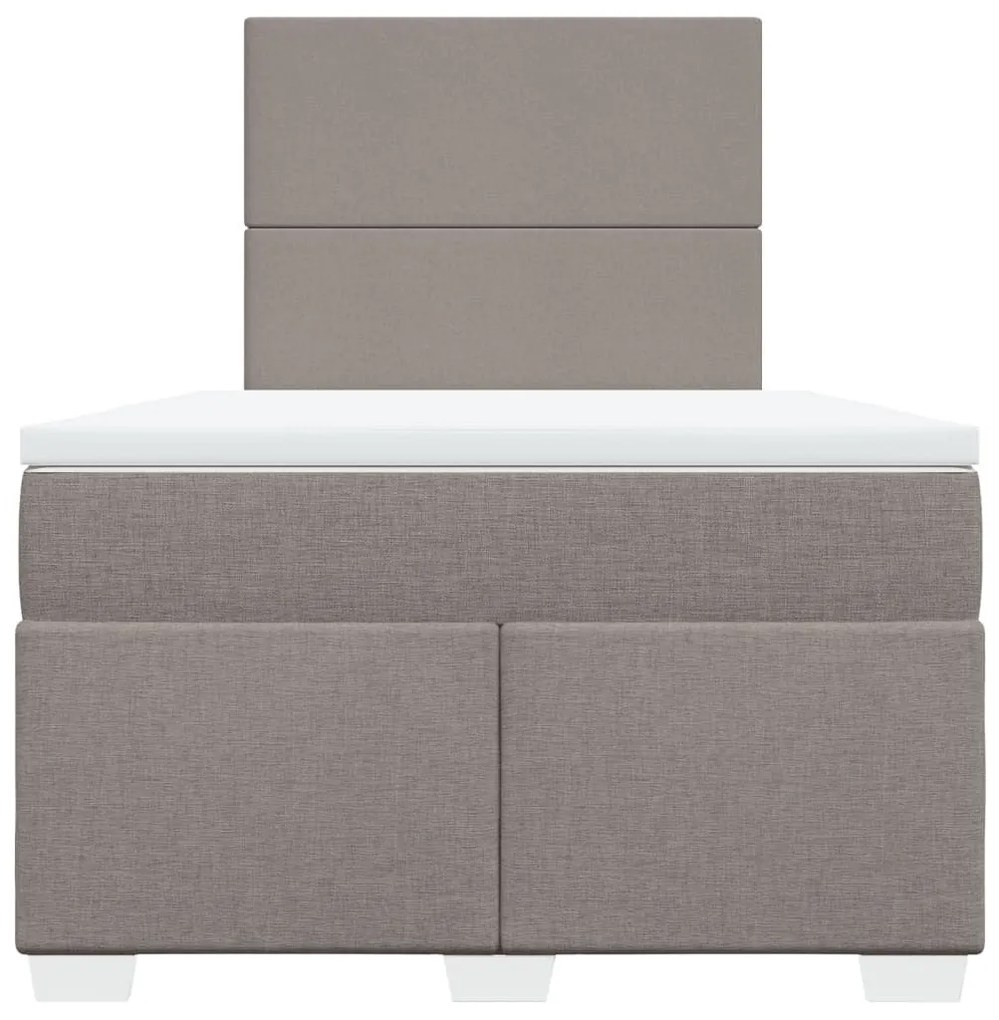 Κρεβάτι Boxspring με Στρώμα Taupe 120x190 εκ. Υφασμάτινο - Μπεζ-Γκρι