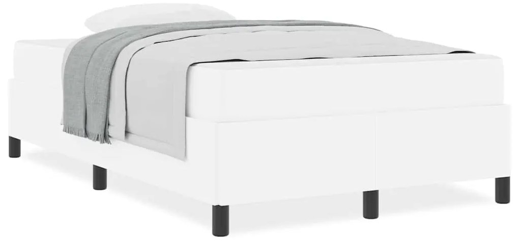 vidaXL Σκελετός κρεβατιού με στρώμα Λευκό 120 x 200 cm Τεχνητό δέρμα