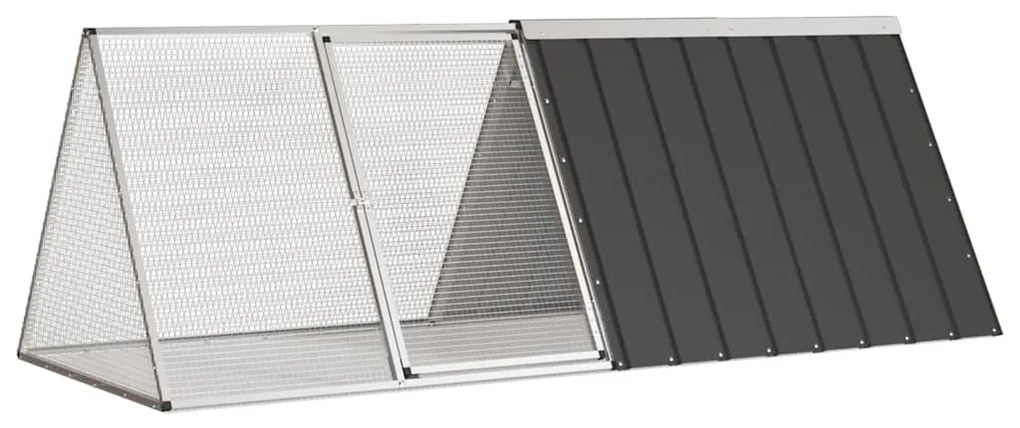 vidaXL Κλουβί Κουνελιών Ανθρακί 201,5x80,5x71 εκ Γαλβανισμένος Χάλυβας