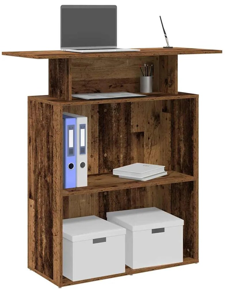 vidaXL Γραφείο υποδοχής Παλιό Ξύλο 100x40x104 εκ. Επεξεργασμένο Ξύλο