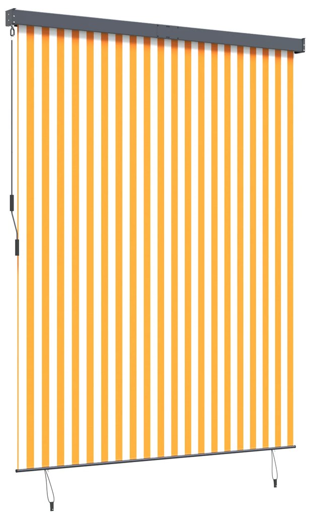 vidaXL Εξωτερικό ρολό Striped Πορτοκαλί και λευκό 200 x 250 εκ. ύφασμα
