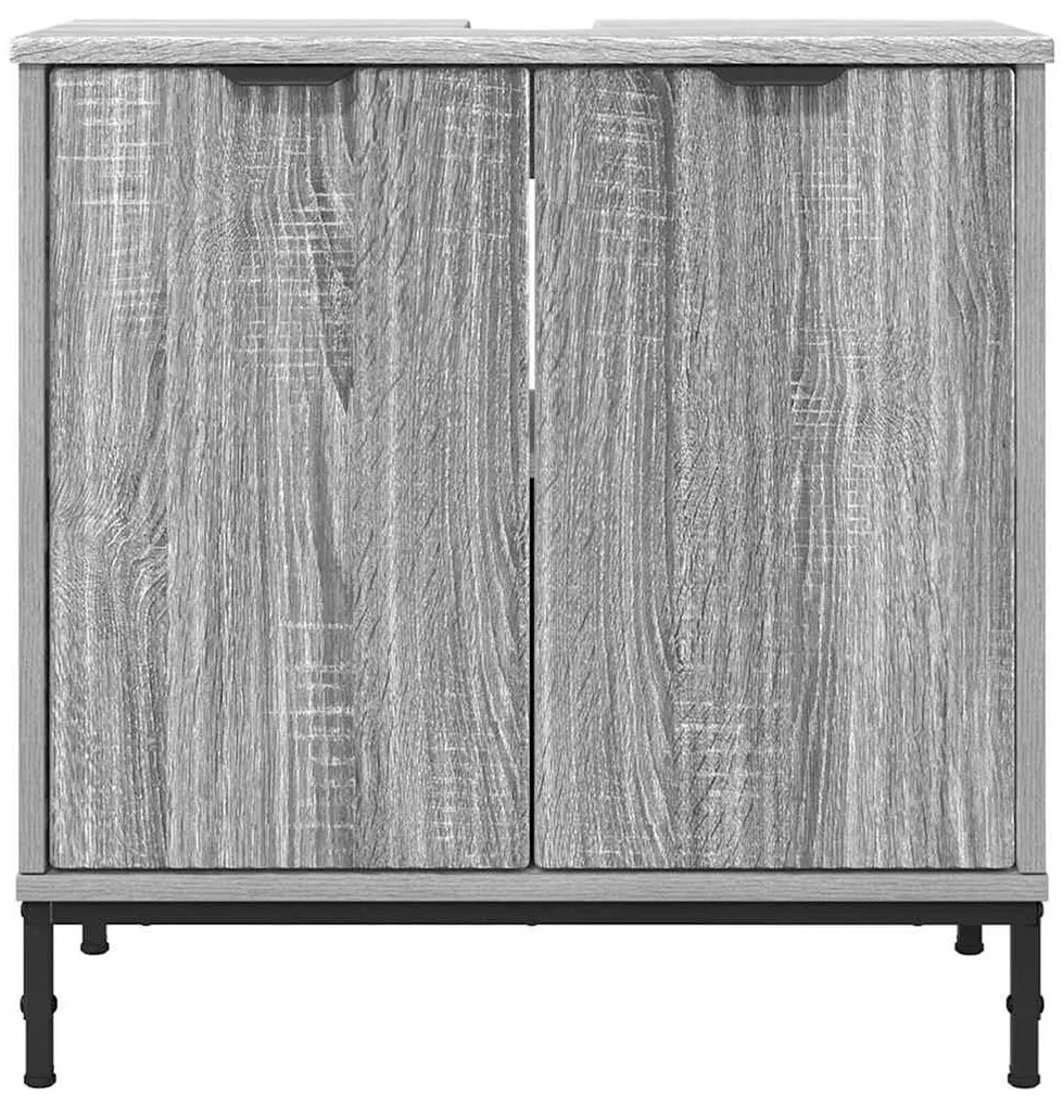 vidaXL Ντουλάπα Νιπτήρα Mπάνιου Γκρι sonoma 60.5 x 33.5 x 61 εκ