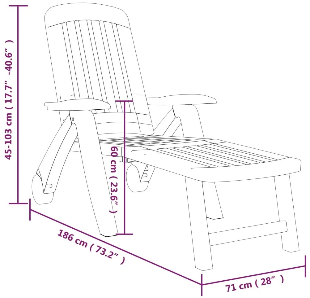 vidaXL Ξαπλώστρα Πτυσσόμενη Πράσινη από Πολυπροπυλένιο