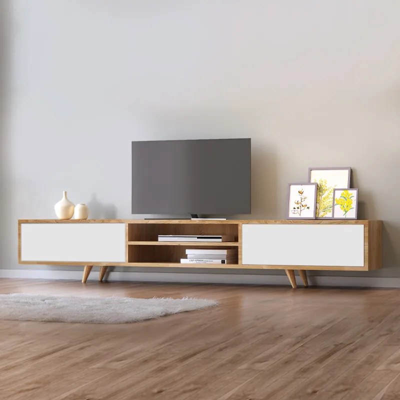 Έπιπλο τηλεόρασης Serine Megapap χρώμα sapphire oak - λευκό 170x37x45εκ. - GP055-0026,2