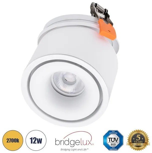 Χωνευτό Σποτ Downlight LED TrimLess Φ10cm 12W Λευκό-Θερμό 2700K OMEGA-R 60295 Globostar-60295-Λευκό 60295