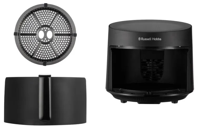 Russell Hobbs SatisFry Πανοραμική φριτέζα ζεστού αέρα 27420-56, 1650W, 5,5 l, 10 προγράμματα, ψηφιακή οθόνη LED, θερμοστάτης, χρονοδιακόπτης, Μαύρο
