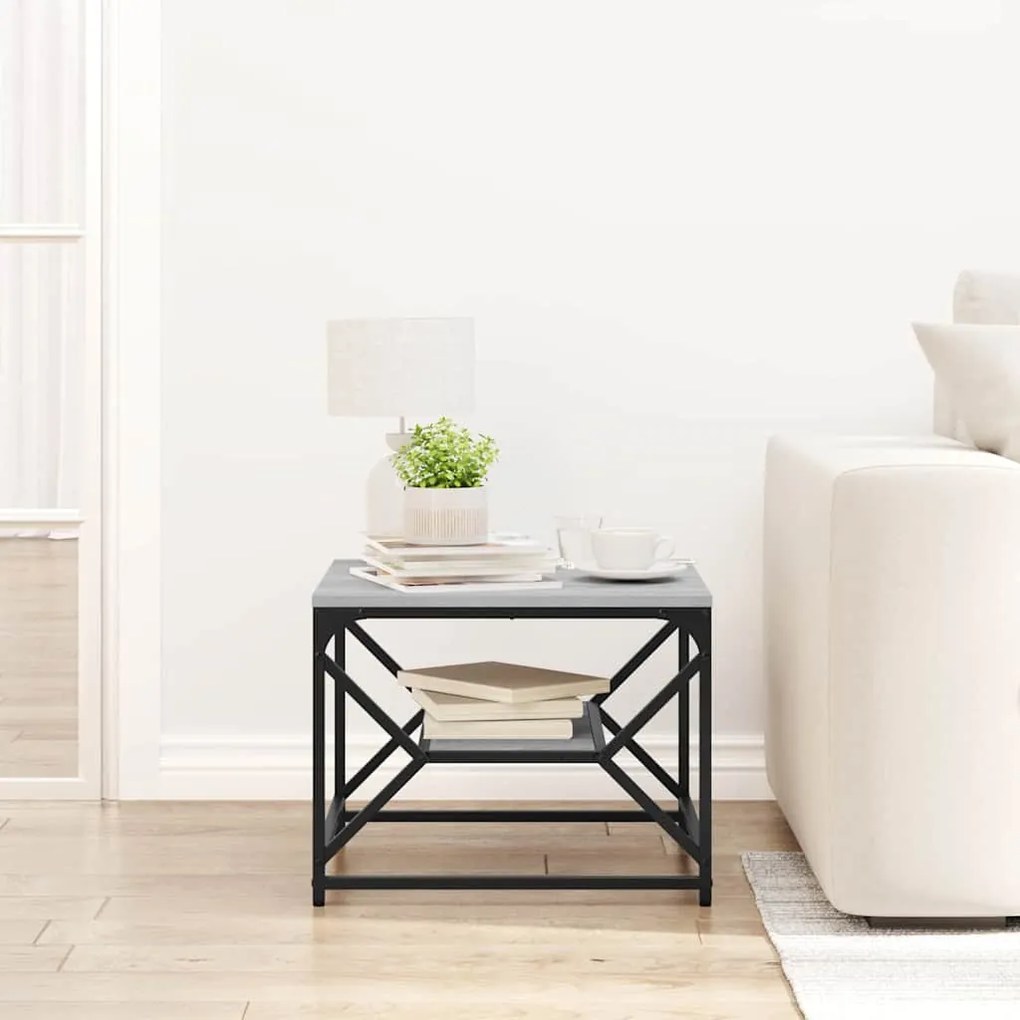 vidaXL Τραπεζάκι σαλονιού Γκρι sonoma 51 x 50 x 40 εκ.