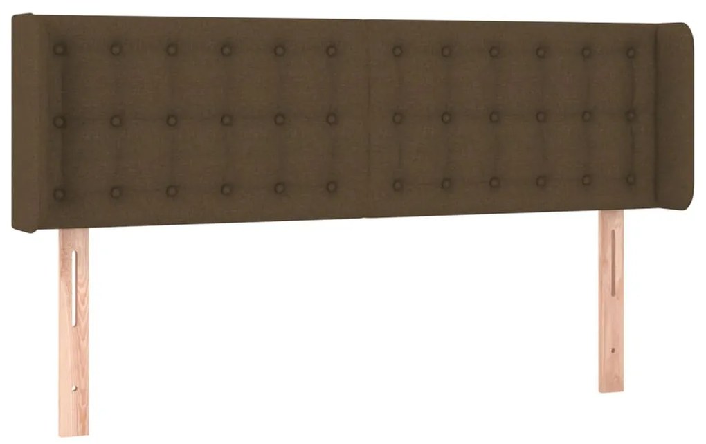 vidaXL Κεφαλάρι Κρεβατιού LED Σκούρο Καφέ 147x16x78/88 εκ. Υφασμάτινο