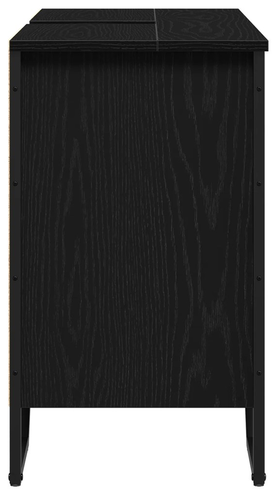 vidaXL Ντουλάπι Νιπτήρα Μαύρη Δρυς 91x35x60 cm Επεξεργασμένο Ξύλο