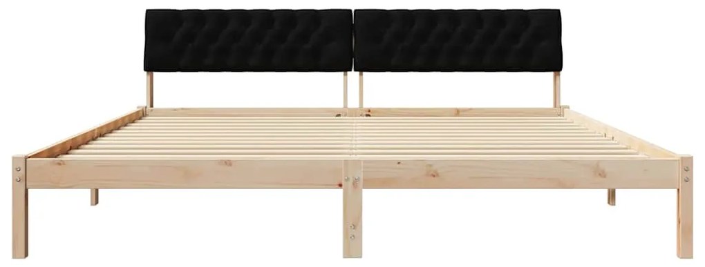 vidaXL Σκελετός Κρεβατιού με κεφαλάρι Καφέ και μαύρο 200 x 200 cm