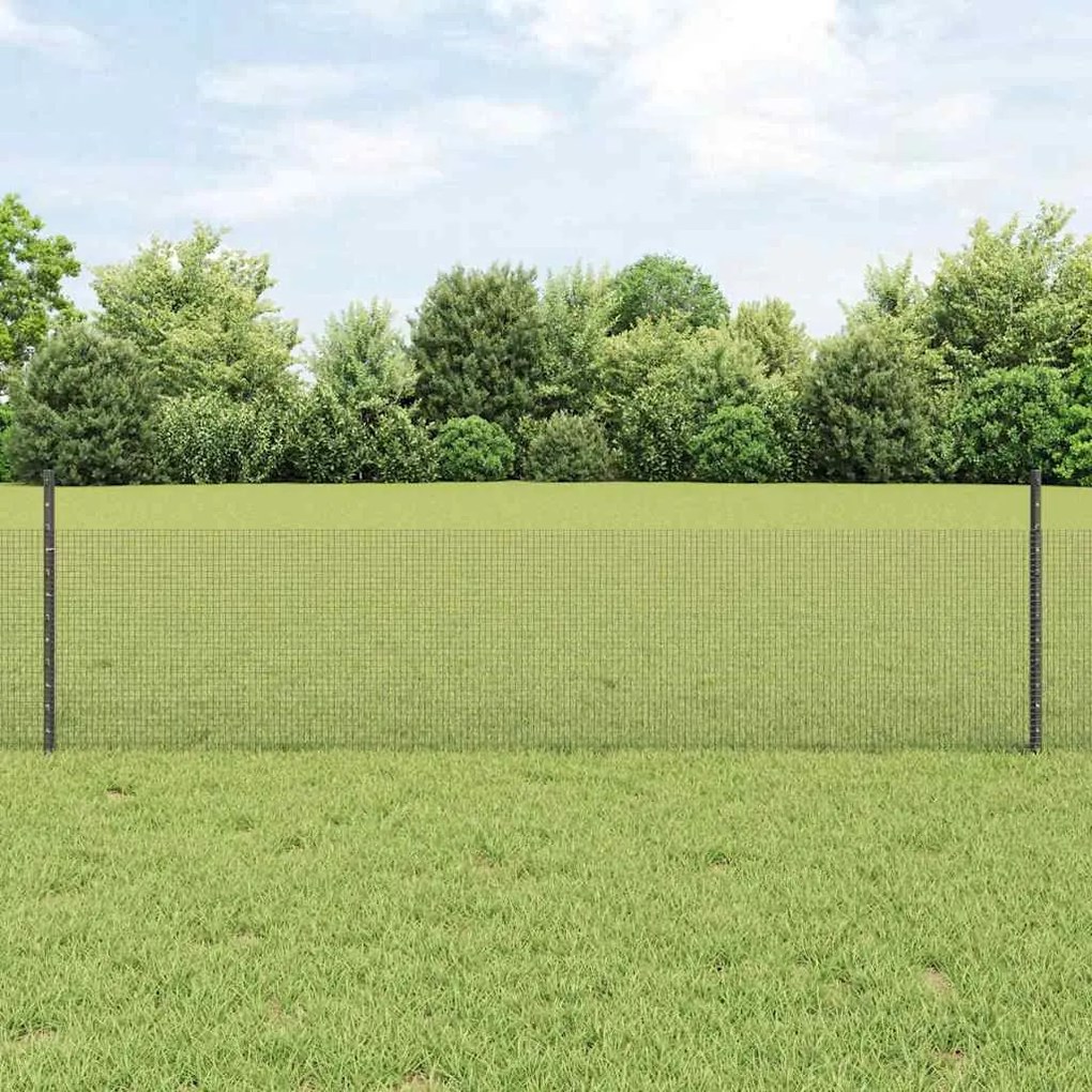 vidaXL Φράκτης με Στυλό Γκρι 25 x 0.5 m Ατσάλι