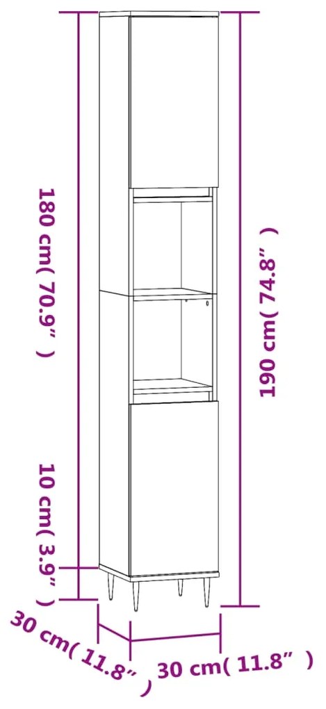 ΝΤΟΥΛΑΠΙ ΜΠΑΝΙΟΥ ΓΚΡΙ SONOMA 30X30X190 ΕΚ. ΕΠΕΞΕΡΓΑΣΜΕΝΟ ΞΥΛΟ 831530