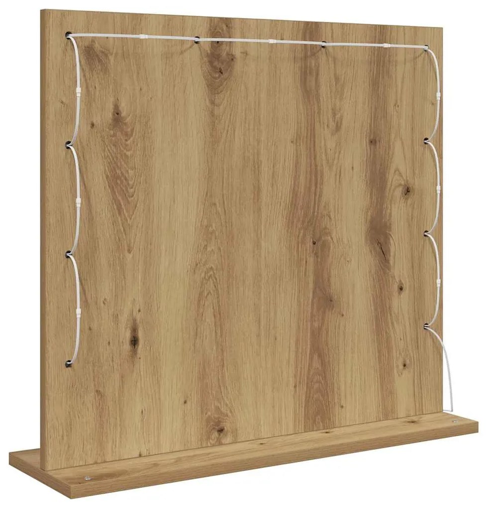 vidaXL Καθρέφτης τουαλέτας με καθρέφτη Artisan Oak 60 x 55 x 18 εκ.