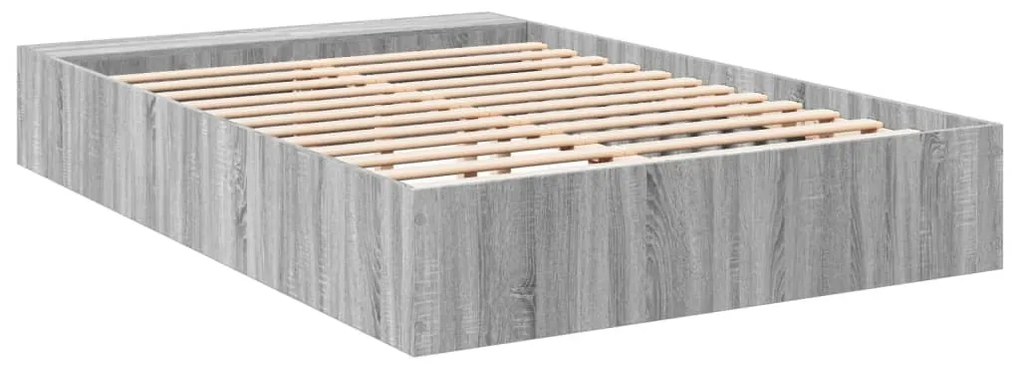 vidaXL Πλαίσιο Κρεβατιού Γκρι Sonoma 135x190 εκ. Επεξεργασμένο Ξύλο