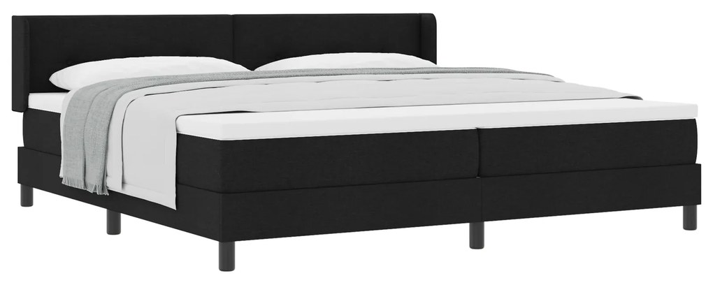 vidaXL Κρεβάτι με ελατήρια Μαύρο 200 x 200 cm Ύφασμα και αφρός