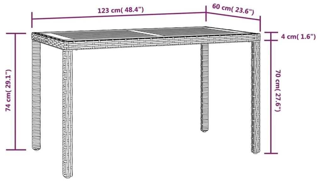Τραπέζι Κήπου Μαύρο/Καφέ 123x60x74 εκ. από Μασίφ Ξύλο Ακακίας - Μαύρο