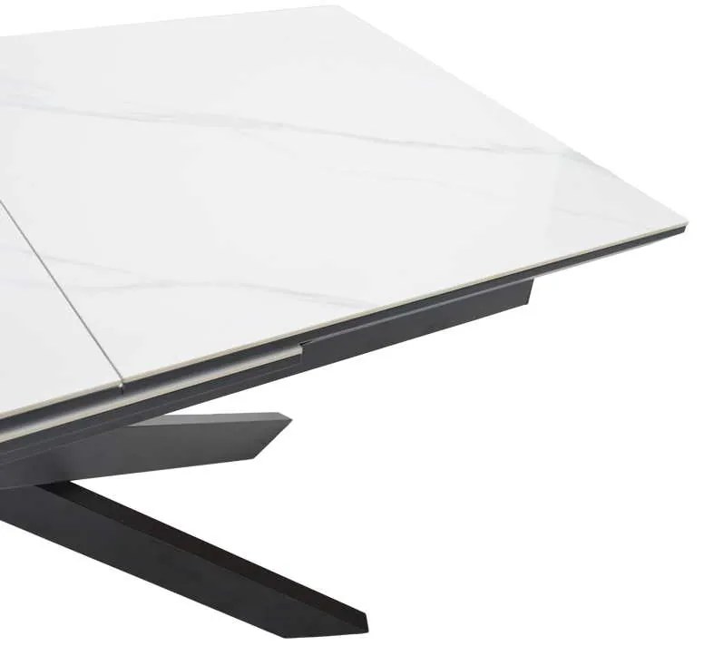 Τραπέζι Rogemi pakoworld γκρι mdf-μαύρο μέταλλο 160-200x90x75εκ