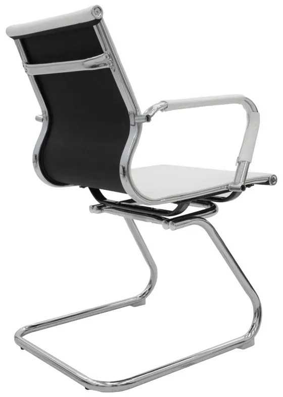 Καρέκλα γραφείου επισκέπτη Valter pakoworld λευκό pu 55.5x48x88εκ