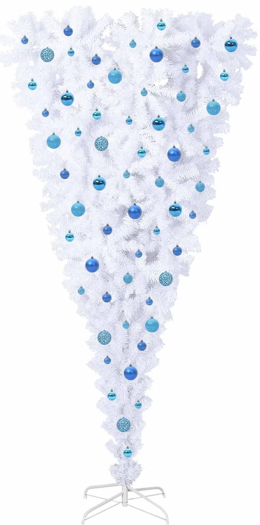 vidaXL Τεχνητό Χριστουγεννιάτικο Δέντρο Λευκό 210 cm PVC και Χάλυβας