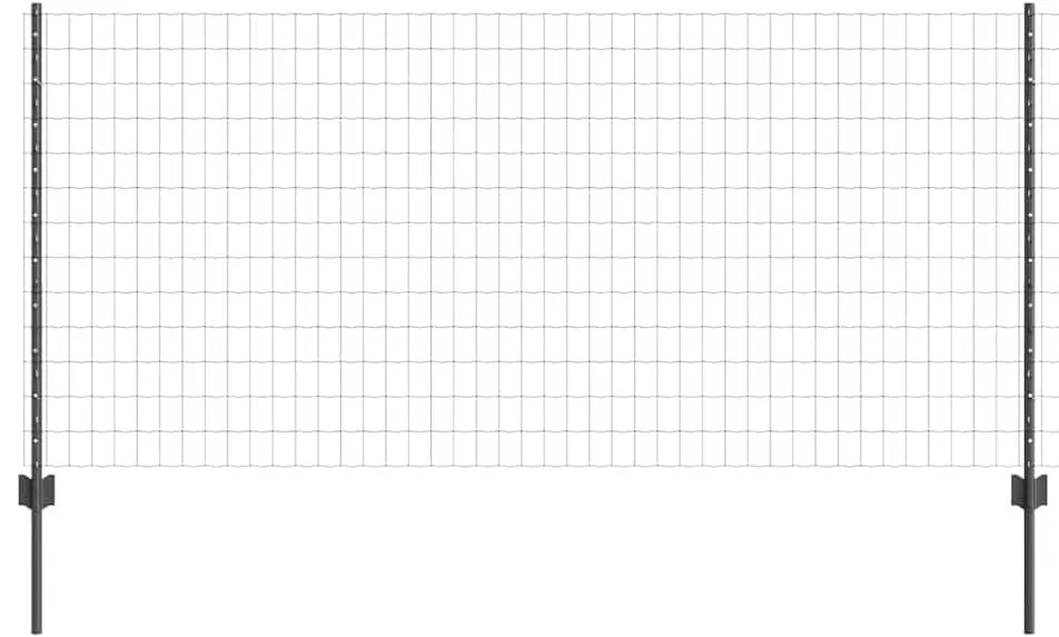 vidaXL Φράχτης με Στήλες. Γκρι 1 x 25 m Ατσάλι