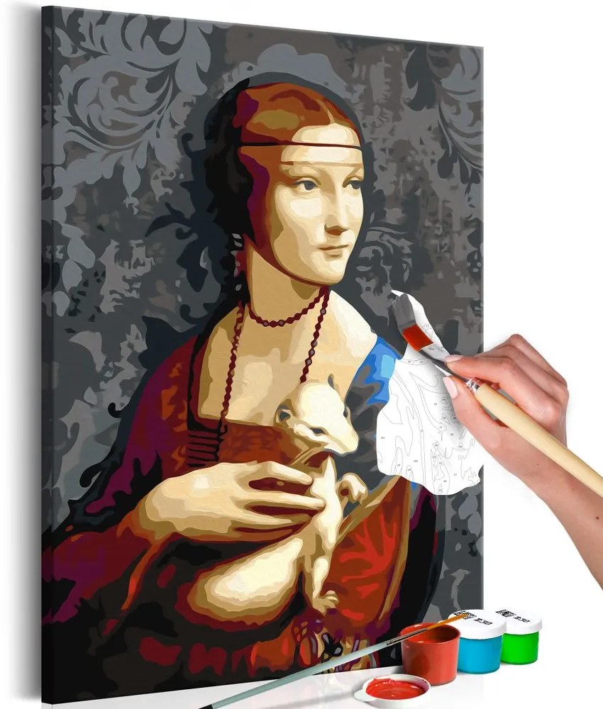 Πίνακας με αριθμούς Leonardo da Vinci - Κυρία με ερμίνα - 40x60