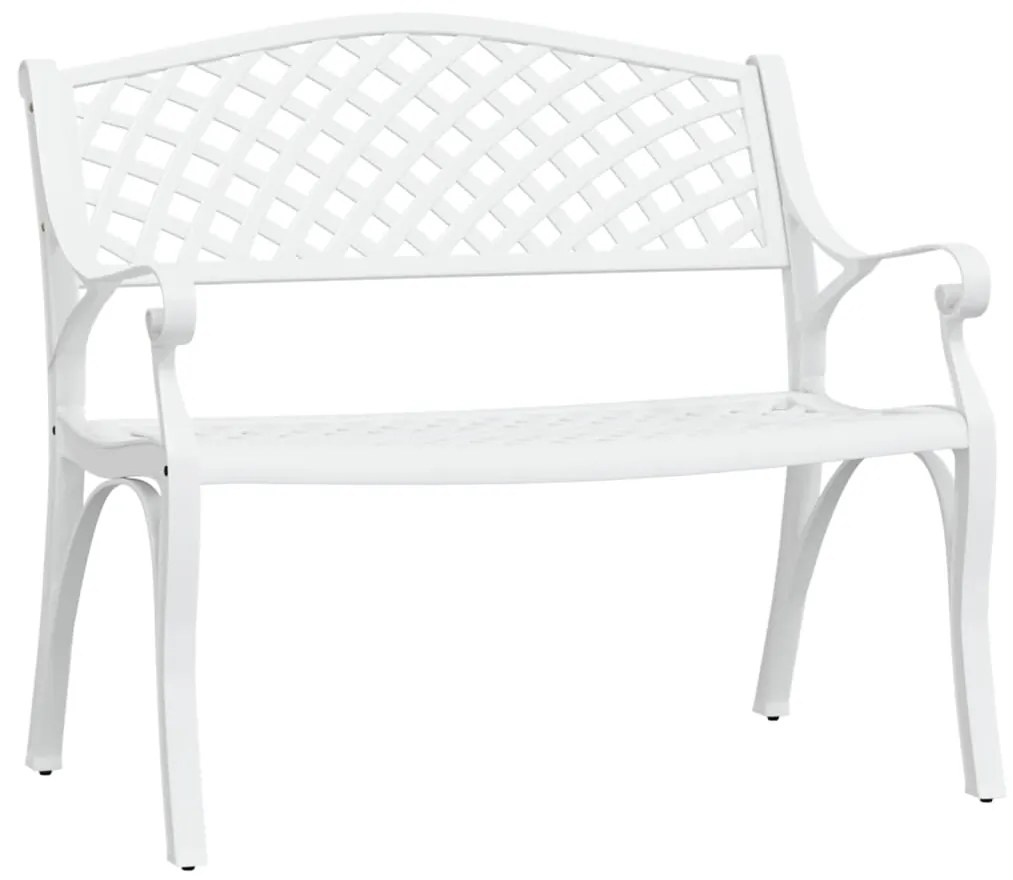 vidaXL Παγκάκι Κήπου 102 εκ. Λευκό από Χυτό Αλουμίνιο
