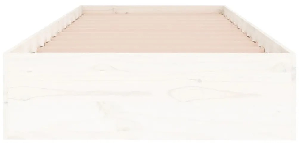 Πλαίσιο Κρεβατιού Λευκό 90 x 190 εκ. Μασίφ Ξύλο Single - Λευκό
