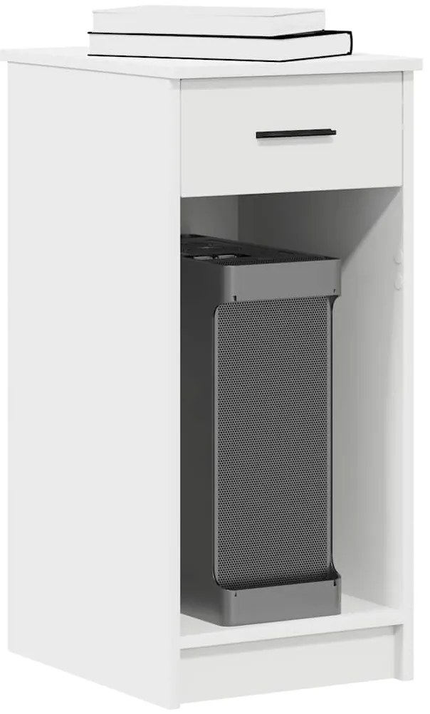 vidaXL Πύργος υπολογιστή με συρτάρι Λευκό 35x45x77 cm