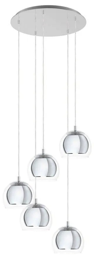 Φωτιστικό Οροφής Κρεμαστό Rocamar 1 98596 Chrome Eglo Metal, Glass