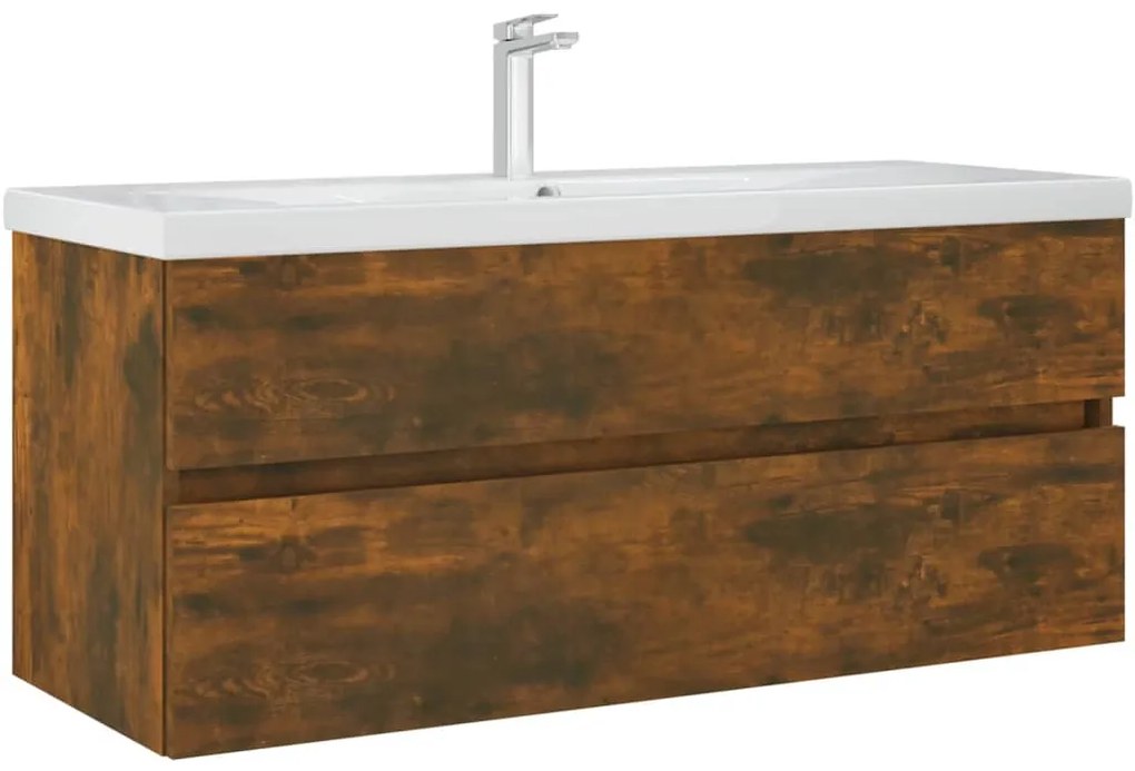 vidaXL Ντουλάπι Νιπτήρα Καπνιστή Δρυς 100x38,5x45 εκ. Επεξεργ. Ξύλο