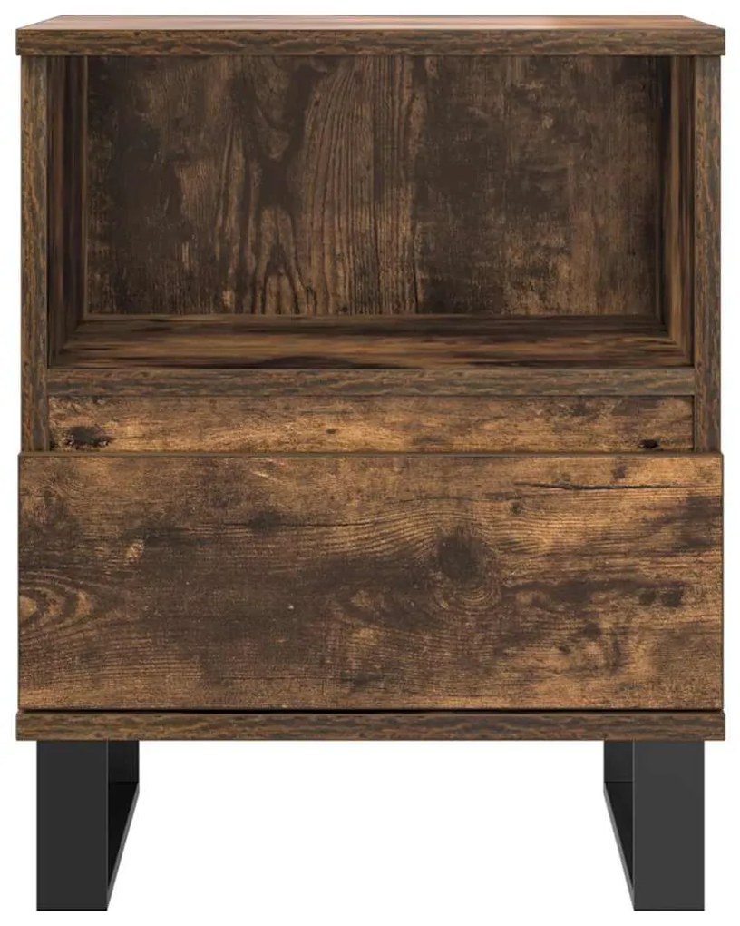 vidaXL Κομοδίνο Καπνιστή Δρυς 40 x 35 x 50 εκ. από Επεξεργ. Ξύλο