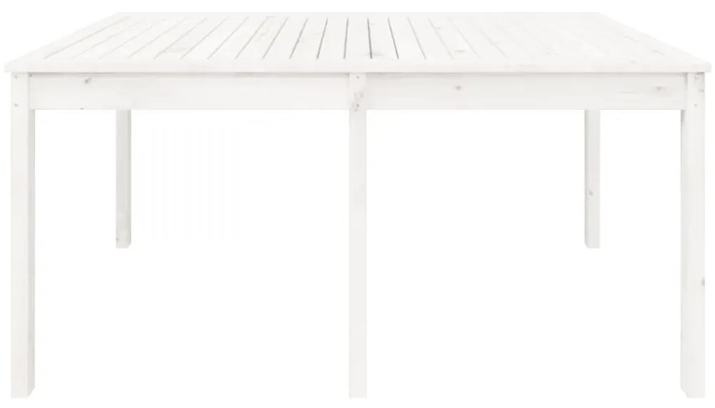 Τραπέζι Κήπου Λευκό 159,5x82,5x76 εκ. από Μασίφ Ξύλο Πεύκου - Λευκό