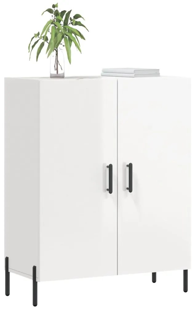 vidaXL Ντουλάπι Γυαλιστερό Λευκό 69,5x34x90 εκ. Επεξεργασμένο Ξύλο