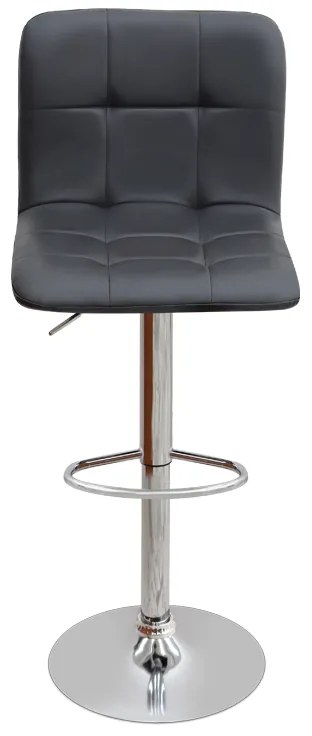 Σκαμπό μπαρ Carmelo Megapap με ρυθμιζόμενο ύψος PU μαύρο - βάση χρωμίου 45x42x90/113εκ.