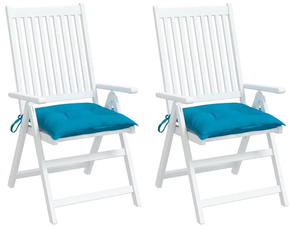 vidaXL Μαξιλάρια Καρέκλας 2 τεμ. Αν. Μπλε 40 x 40 x 7 εκ. Υφασμάτινα