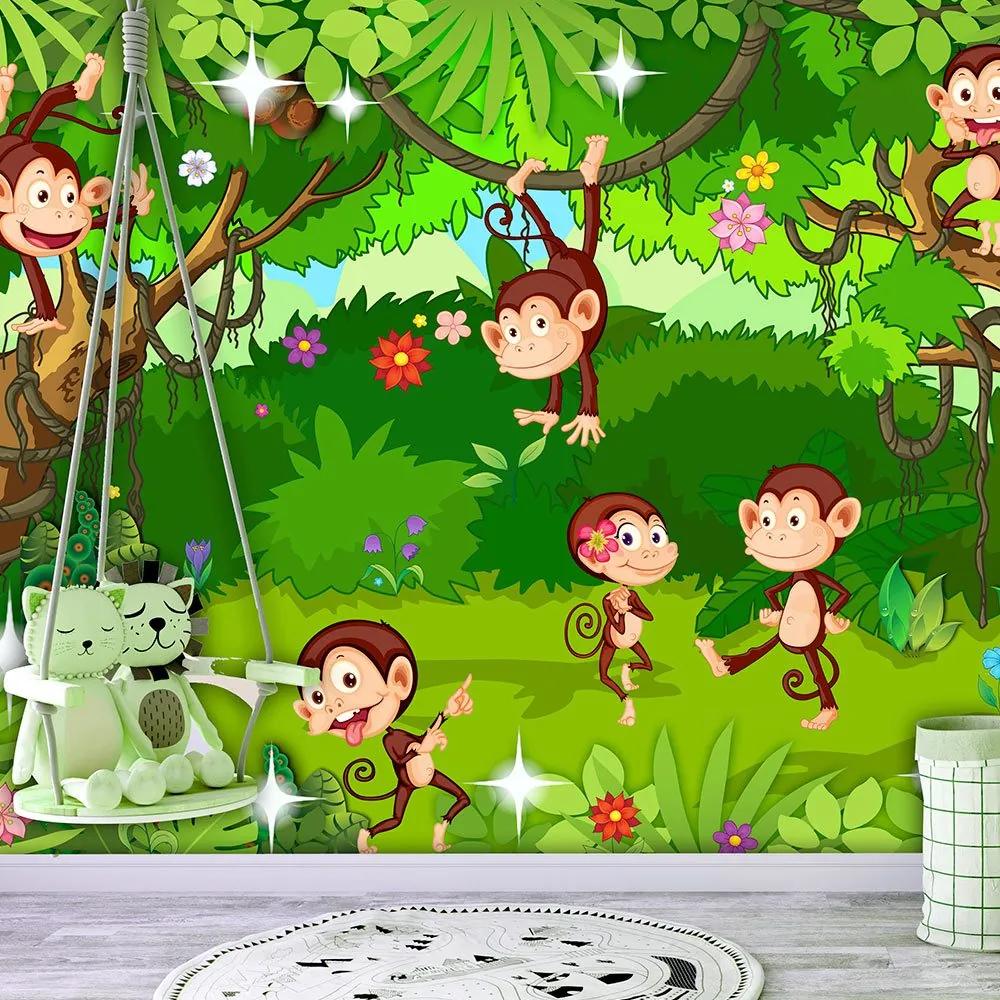 Αυτοκόλλητη ταπετσαρία μαϊμούδες - 343x245