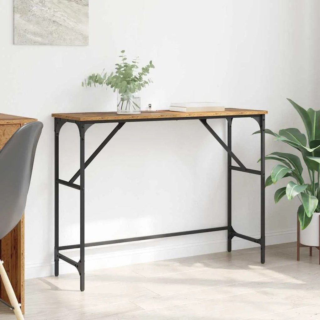 vidaXL Τραπέζι κονσόλας Παλιό ξύλο 100 x 32 x 75 εκ Επεξεργασμένο ξύλο