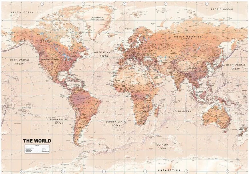 Αυτοκόλλητη φωτοταπετσαρία - Orange World - 441x315