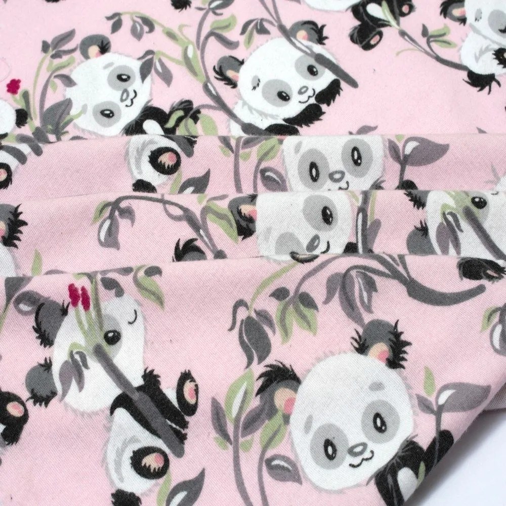 Σεντόνι Βρεφικό Panda Bear 97 Pink DimCol Λίκνου 80x110cm 100% Βαμβακερή Φανέλα