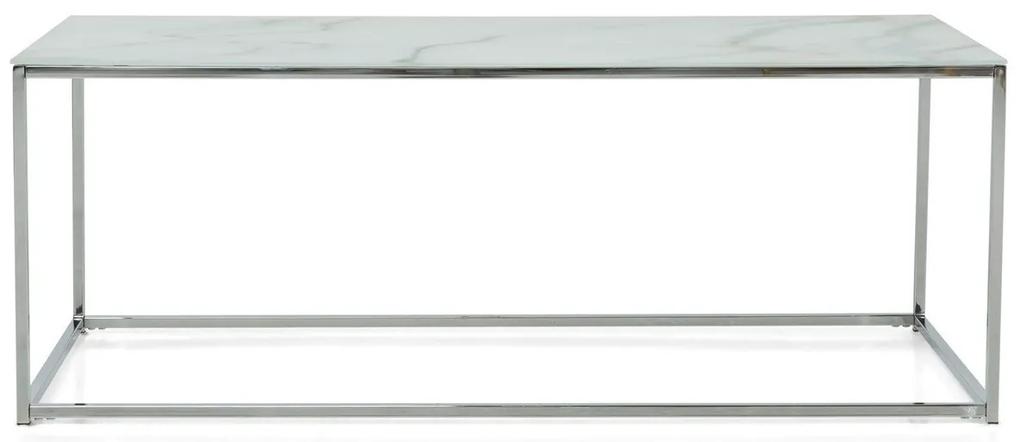 Τραπεζάκι σαλονιού Concept 55 204, Άσπρο, Γκρι, 45x60x120cm, Γυαλί, Γωνιακό | Epipla1.gr