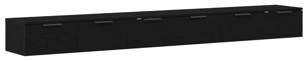 vidaXL Ντουλάπια τοίχου 2 τεμ Μαύρη βελανιδιά 102x30x20 εκ Ξύλο