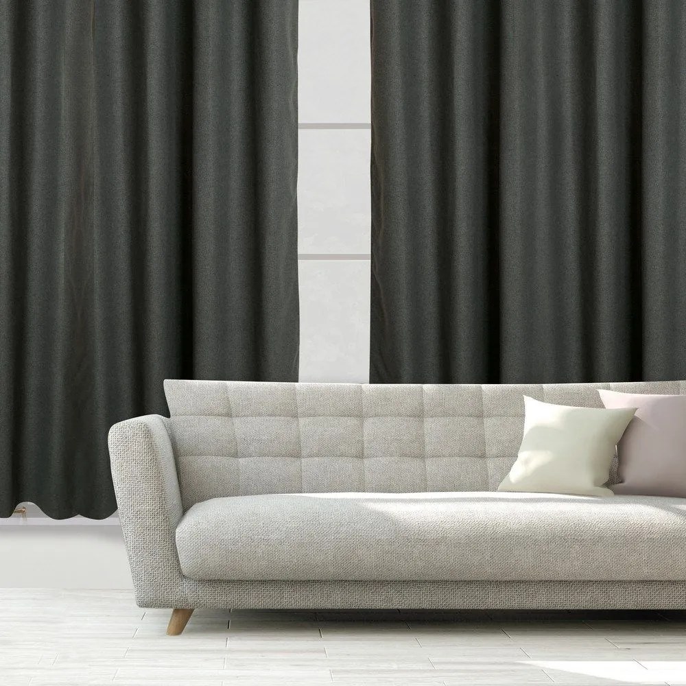 Κουρτίνα 2261 Με Τρουκς Dark Grey Das Home 140X270cm Πολυέστερ