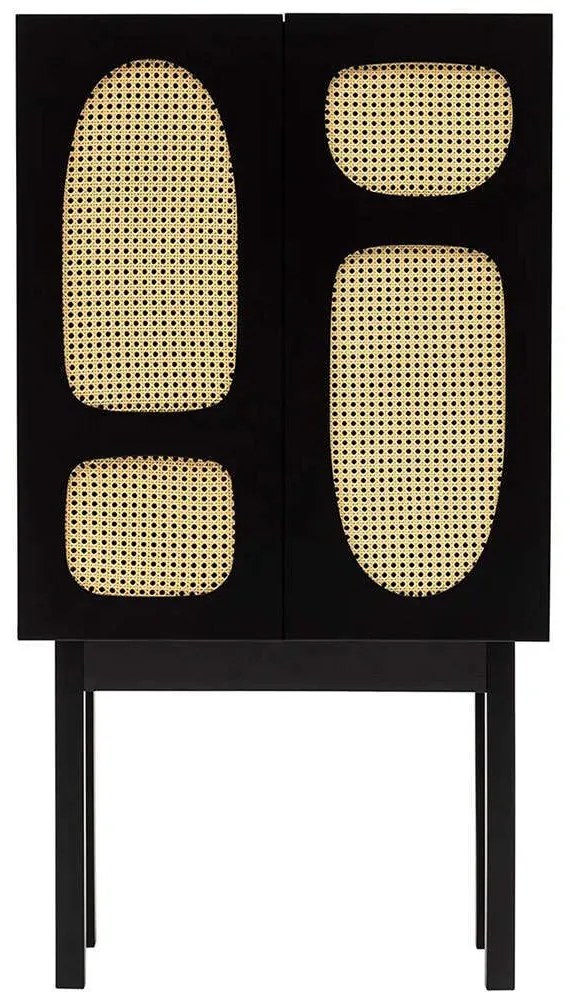 Μπουφές Simona 141HWR1116 75x40x135cm Black Μοριοσανίδα,Ξύλο