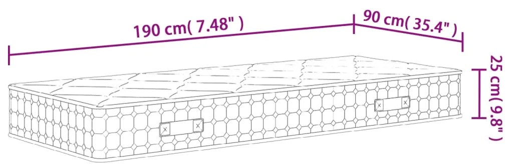 ΣΤΡΩΜΑ ΜΕ POCKET SPRINGS ΜΕΣΑΙΑ ΣΚΛΗΡΟΤΗΤΑ 90X200 ΕΚ. ΜΟΝΟ 372837