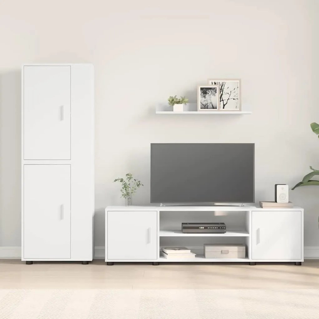vidaXL Σετ 4 τεμαχίων για ντουλάπα τηλεόρασης Επιτοίχιο 4 pcs Λευκό