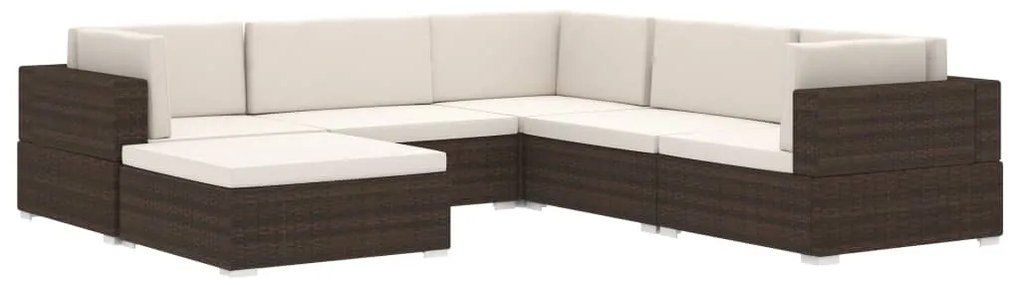 vidaXL Μεσαίο Κάθισμα Τμηματικό 1 τεμ. Γκρι Συνθετ. Ρατάν + Μαξιλάρια